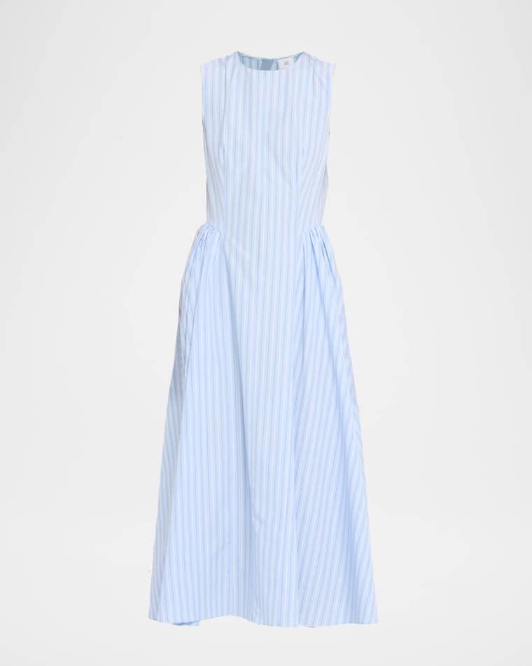 Aliena Striped Cotton Sleeveless Midi Dress by ADAM LIPPES