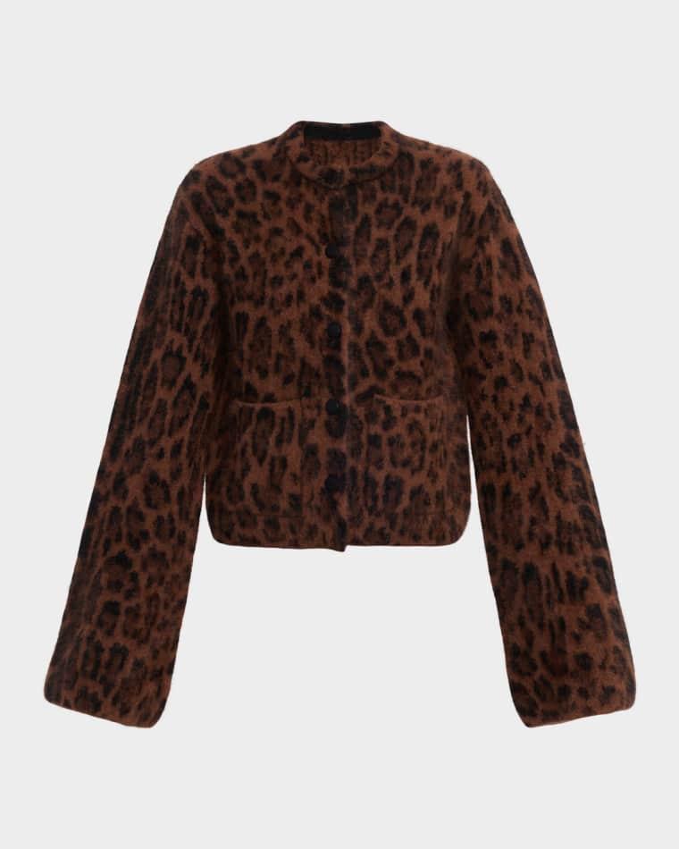 Barret Leopard-Print Cashmere Jacket by ADAM LIPPES Barret Leopard-Print Cashmere Jacket by ADAM LIPPES