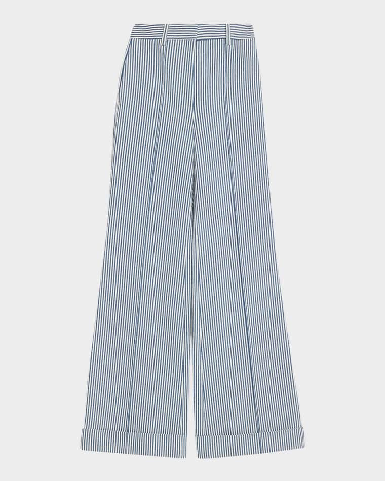 Deeda Striped Twill Wide-Leg Pants by ADAM LIPPES