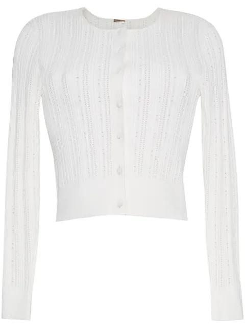 Faye pointelle-knit cardigan by ADAM LIPPES