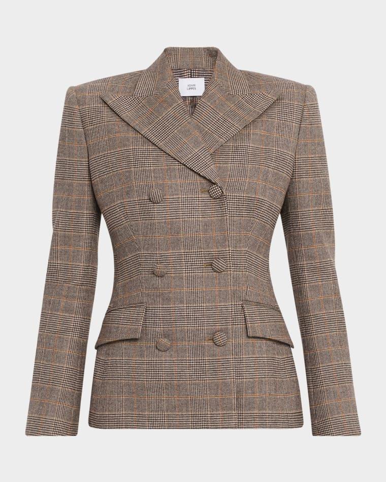 Malone Glen Plaid Double Breasted Jacket by ADAM LIPPES