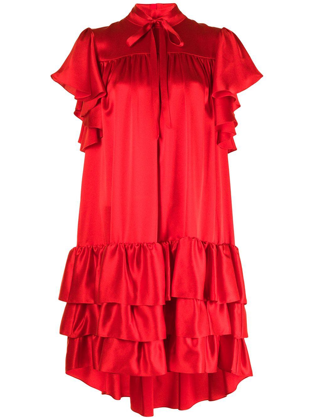 flounce sleeve shift dress by ADAM LIPPES