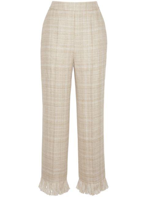 fringed linen trousers by ADAM LIPPES