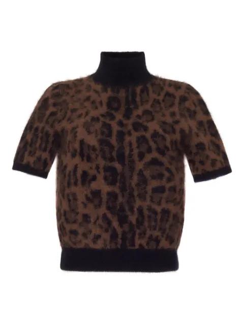 leopard-print high-neck sweater by ADAM LIPPES