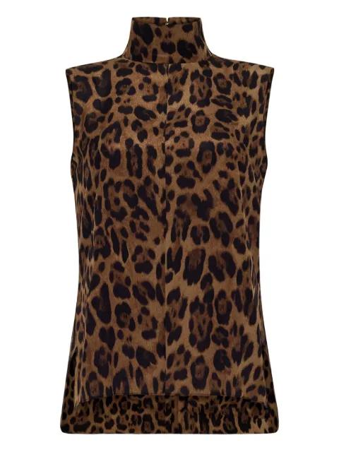 leopard-print high-neck top by ADAM LIPPES