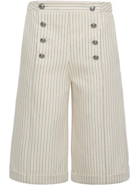 pinstripe twill shorts by ADAM LIPPES