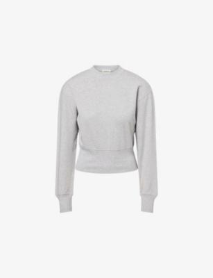 Cinch Hem Cotton-Modal Jersey Sweatshirt by ADANOLA