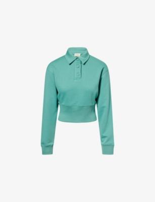 Cinched-Waist Cotton-Jersey Polo Top by ADANOLA
