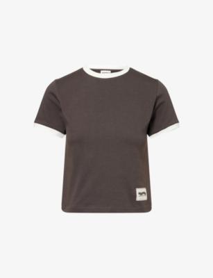 Contrast-Trim Classic Cotton T-Shirt by ADANOLA