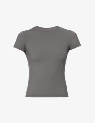Fitted logo-print stretch-woven T-shirt by ADANOLA