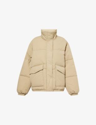 Funnel-Neck Long-Sleeves Shell Puffer Jacket by ADANOLA