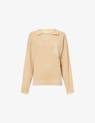 Panelled Pocket Cotton Knitted Sweatshirt by ADANOLA