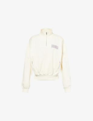 Sport Horizon Funnel-Neck Zip Cotton-Jersey Sweatshirt by ADANOLA