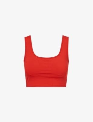 Ultimate square-neck stretch-woven sport bra by ADANOLA