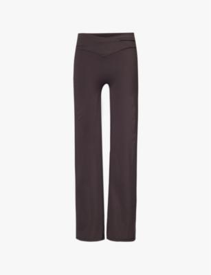 Ultimate wrap-over high-rise stretch-polyamide trousers by ADANOLA