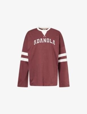 Varsity Boxy Long Sleeve Cotton-Jersey T-Shirt by ADANOLA