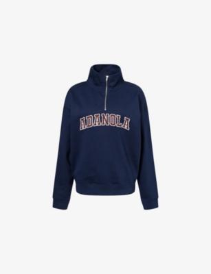 Varsity Funnel-Neck Zip Sweatshirt by ADANOLA