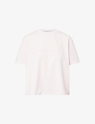 Varsity Raw-Hem Cotton T-shirt by ADANOLA