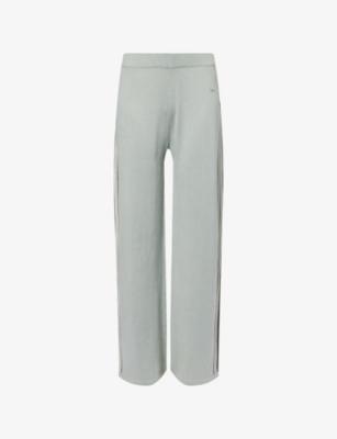 Wide-Leg Striped Knit Jogging Bottoms by ADANOLA