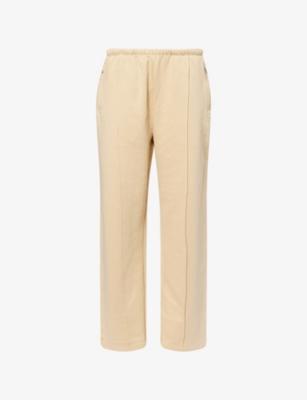 Wide-Leg Zip-Pocket Cotton Jogging Bottoms by ADANOLA