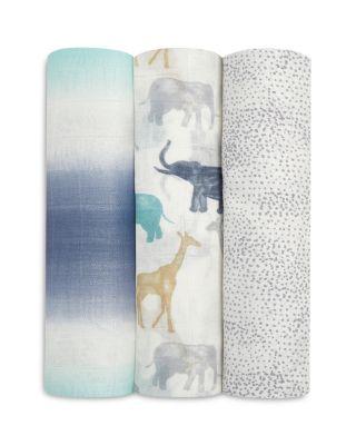 3 Pk. Silky Soft Printed Swaddles by ADEN + ANAIS