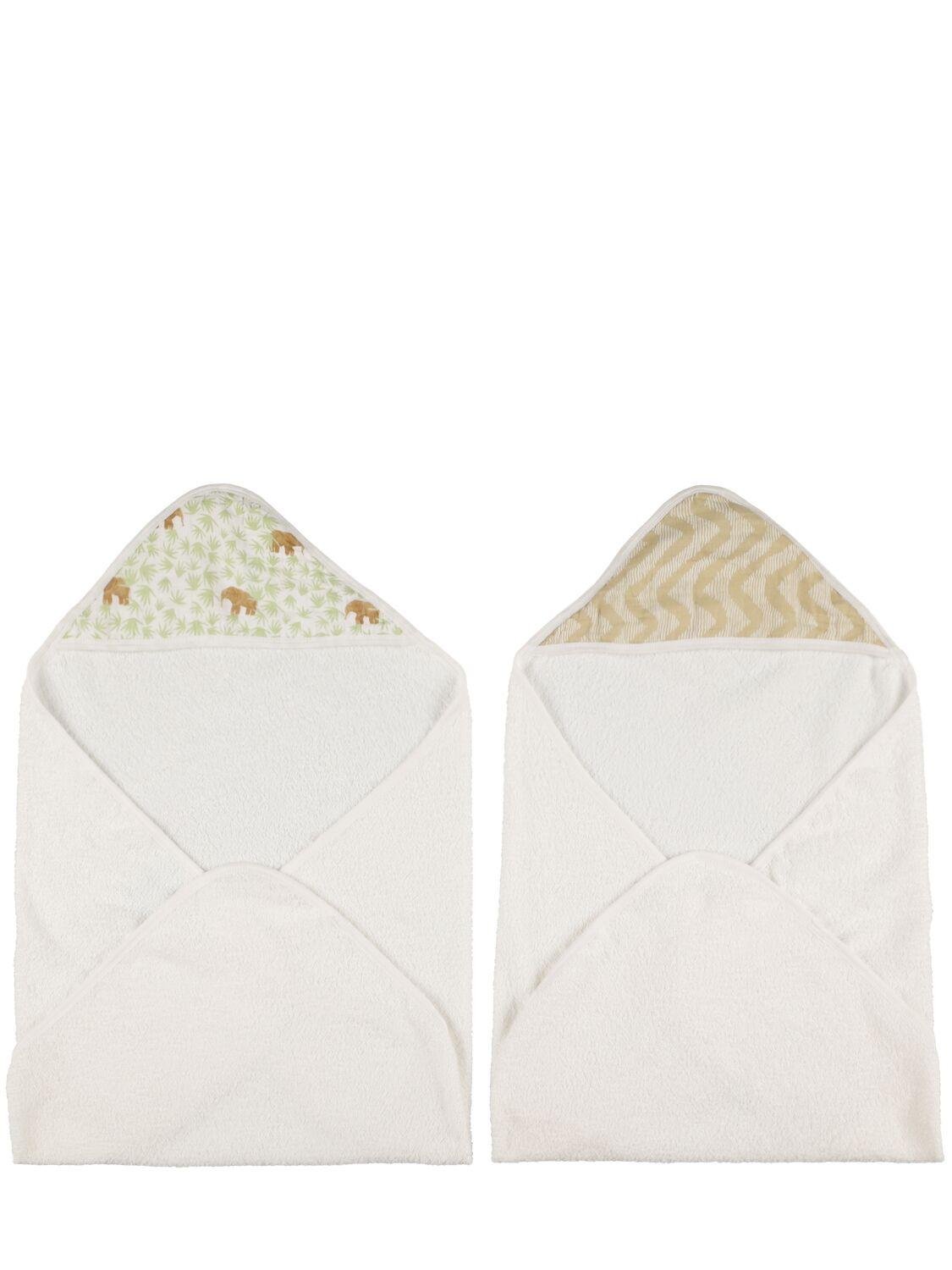 Hooded Printed Cotton Towels by ADEN + ANAIS