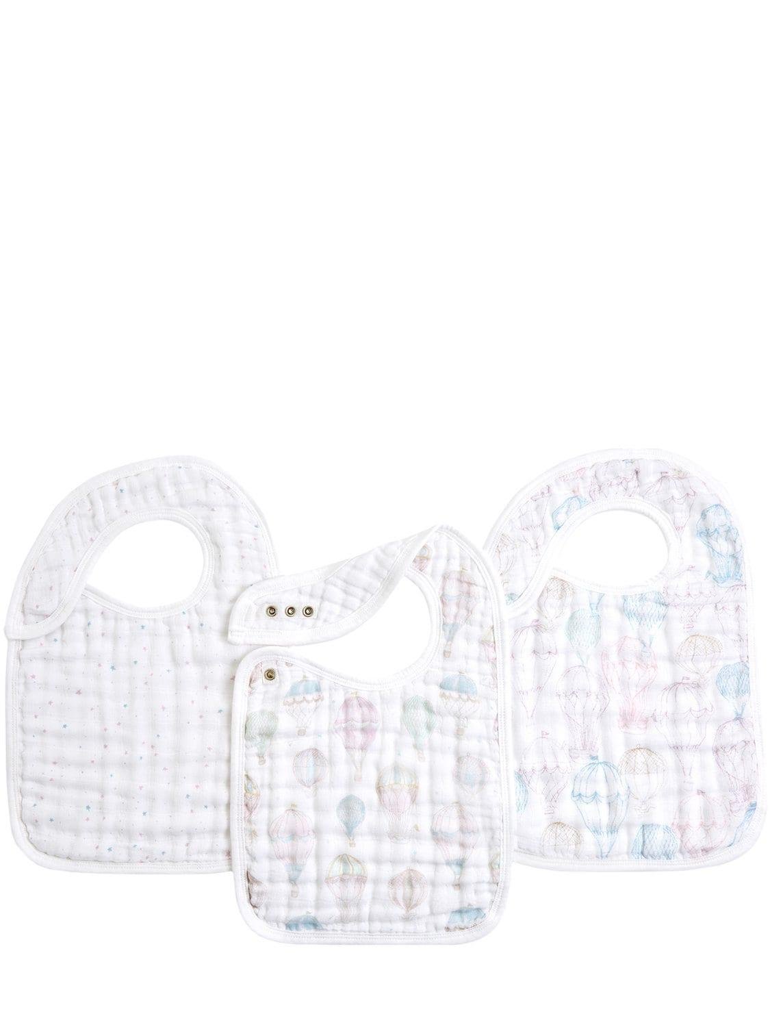 Set Of 3 Printed Cotton Bibs by ADEN + ANAIS