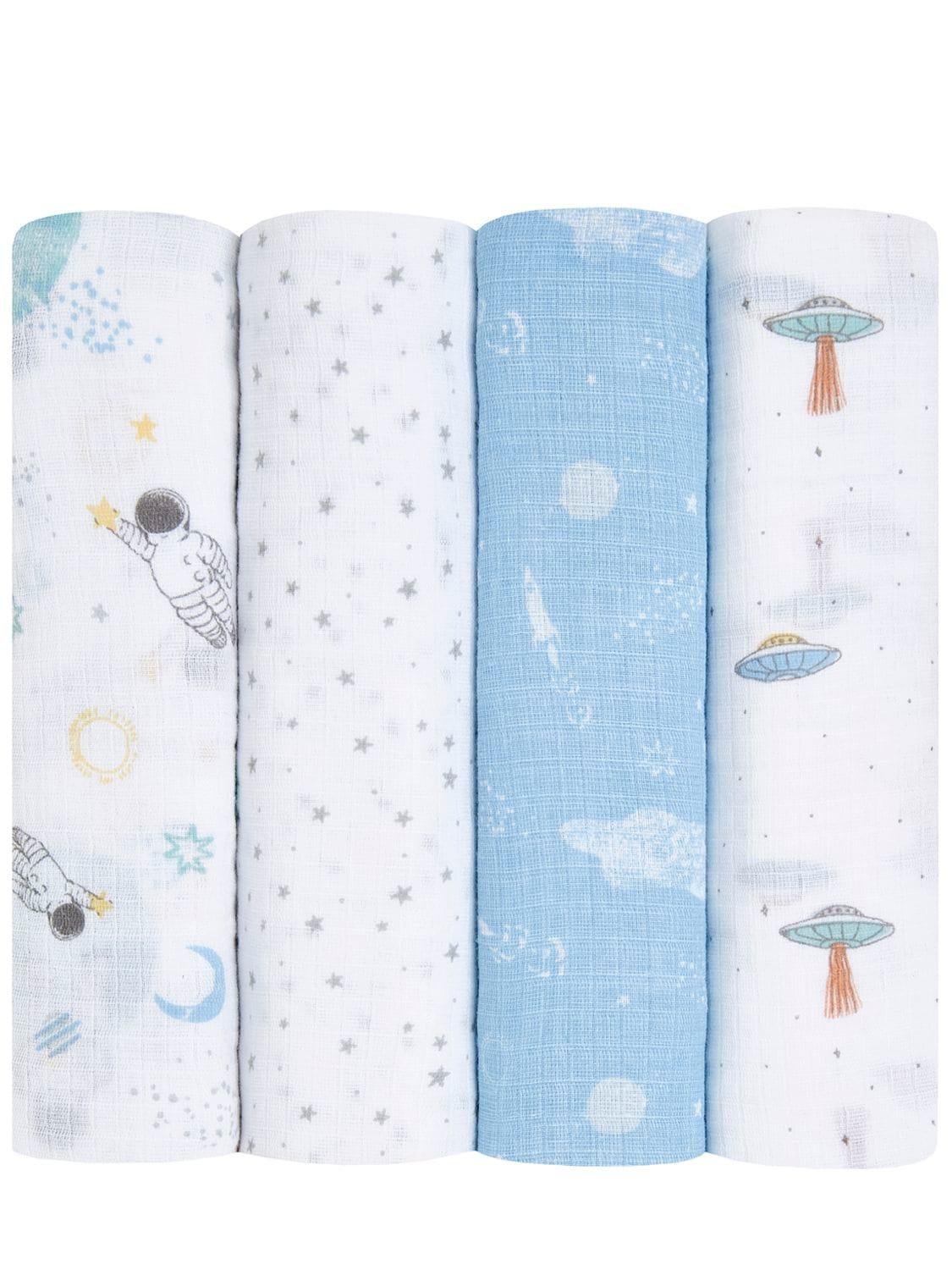Set Of 4 Printed Cotton Muslin Swaddles by ADEN + ANAIS
