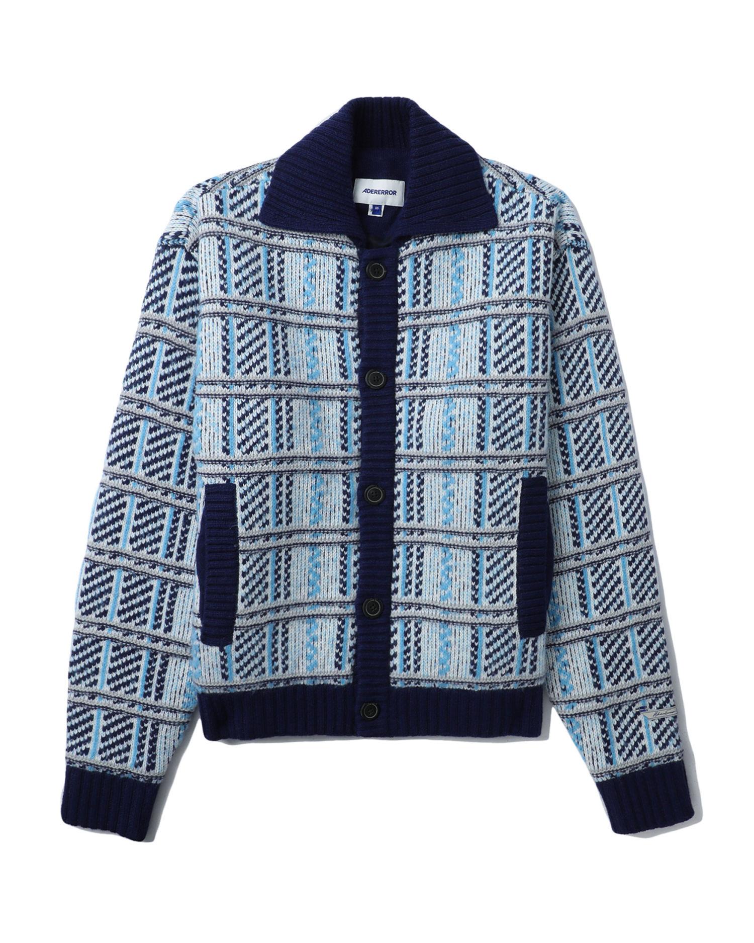 Collared jacquard nylon wool cardigan by ADER ERROR