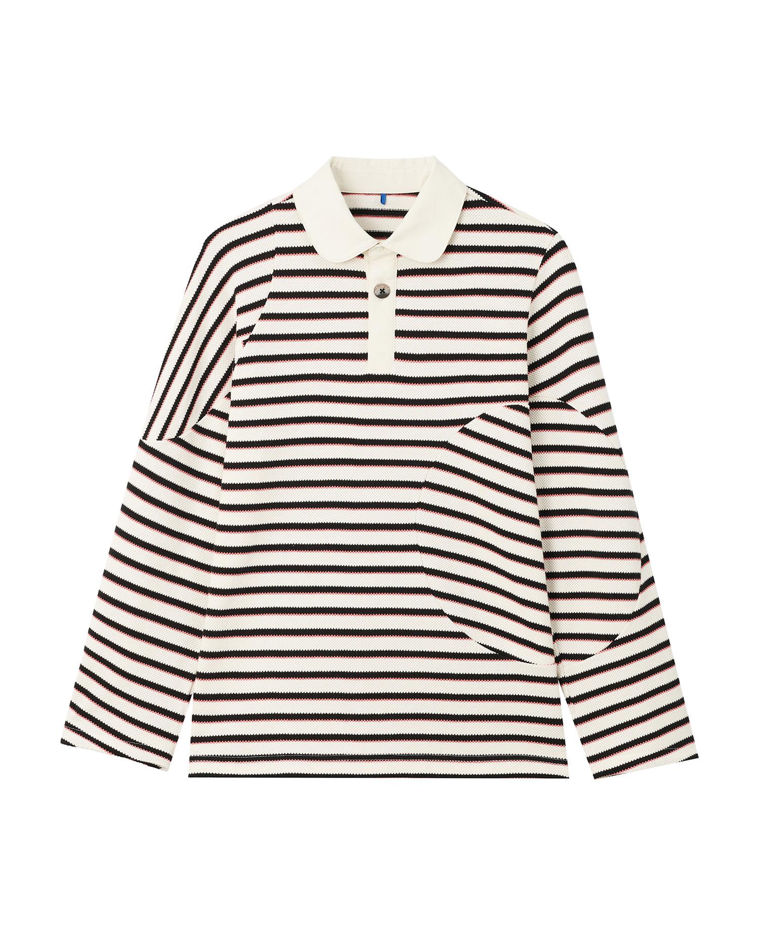 Striped long sleeve polo tee by ADER ERROR