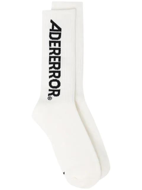 intarsia-knit logo socks by ADER ERROR