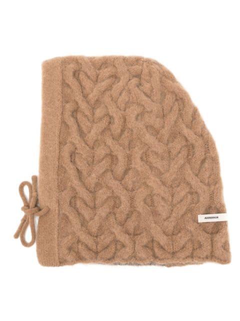 logo-appliqué cable-knit hat by ADER ERROR