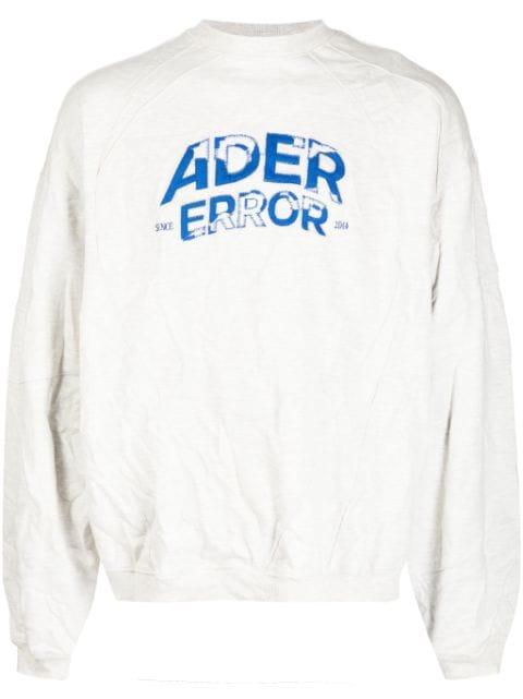 logo-embroidered crinkled sweatshirt by ADER ERROR