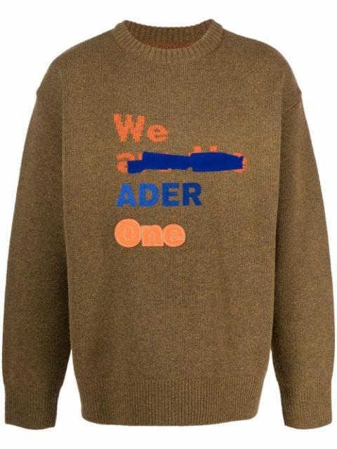 logo-embroidered knitted jumper by ADER ERROR