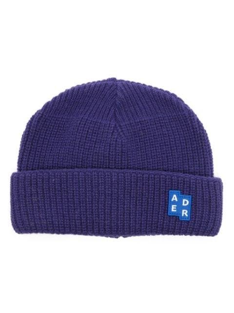logo-patch ribbed beanie by ADER ERROR