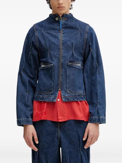 pleated zip-front denim jacket by ADER ERROR