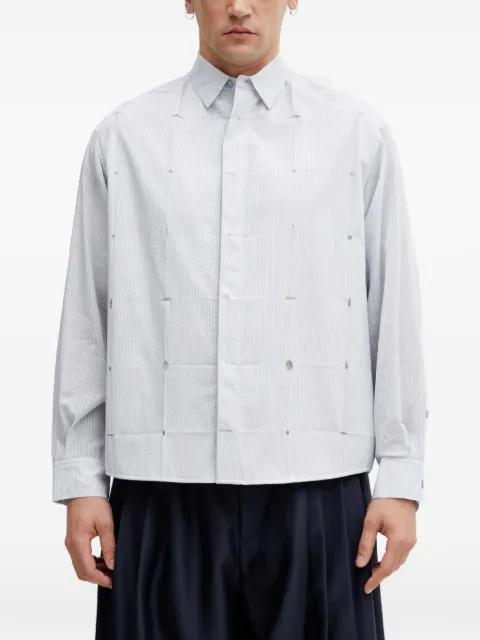 vertical-stripe cut-out shirt by ADER ERROR