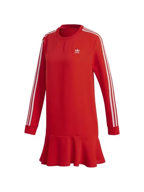 3-Stripe long-sleeve ruffled dress by ADIDAS