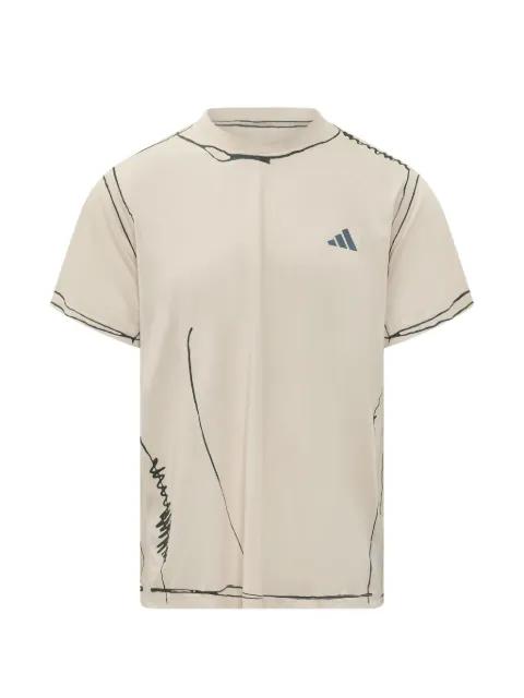 Adi365 sketch-print logo-print t-shirt by ADIDAS