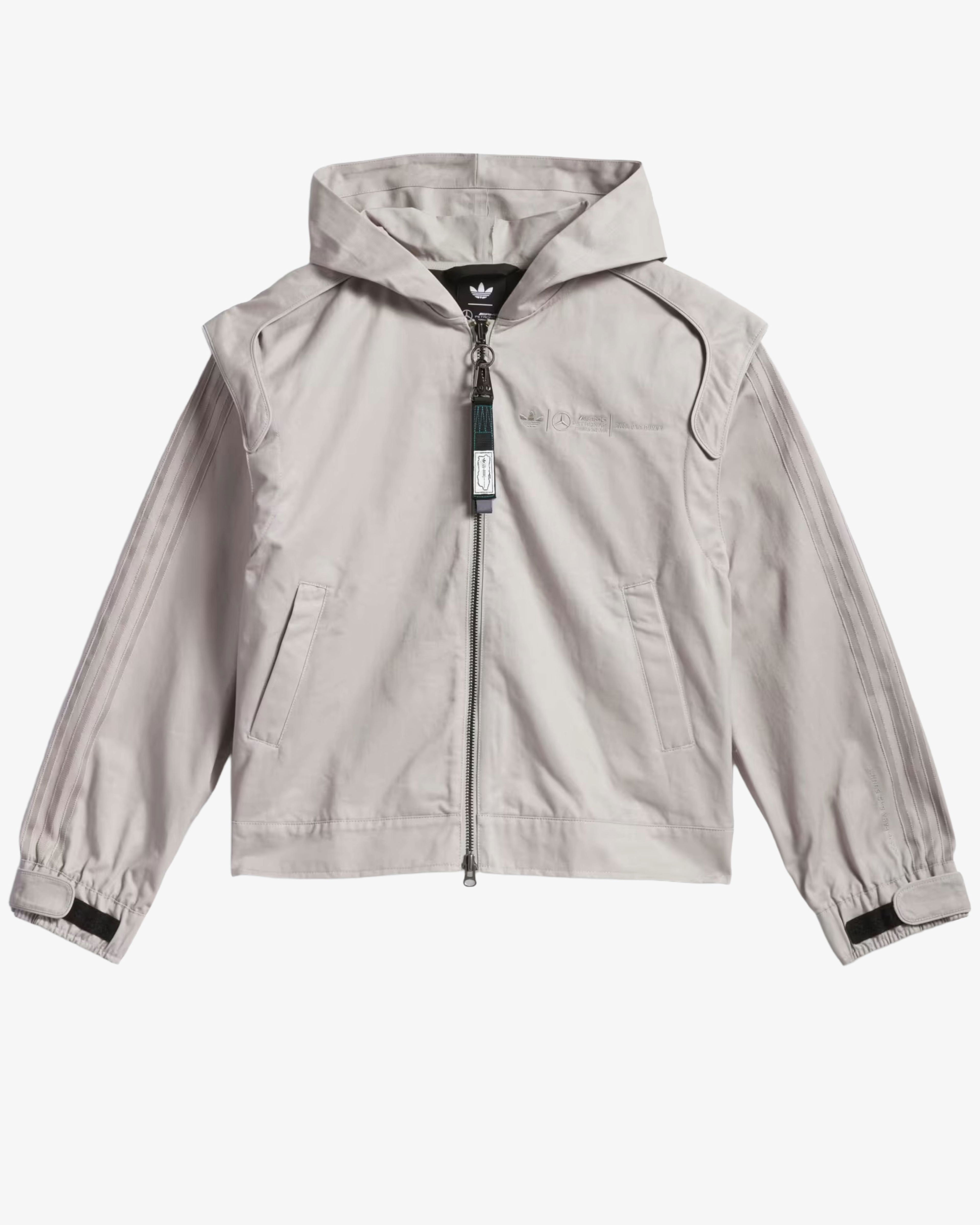 Adidas - Men's Bad Bunny x Mercedes AMG Petronas Formula One Team Zip Up Track Top - (Clear Granite) by ADIDAS