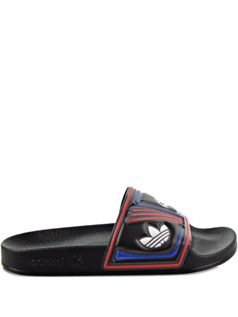 Adilette "Core Black/Grey Six/Collegiate Royal" slides by ADIDAS