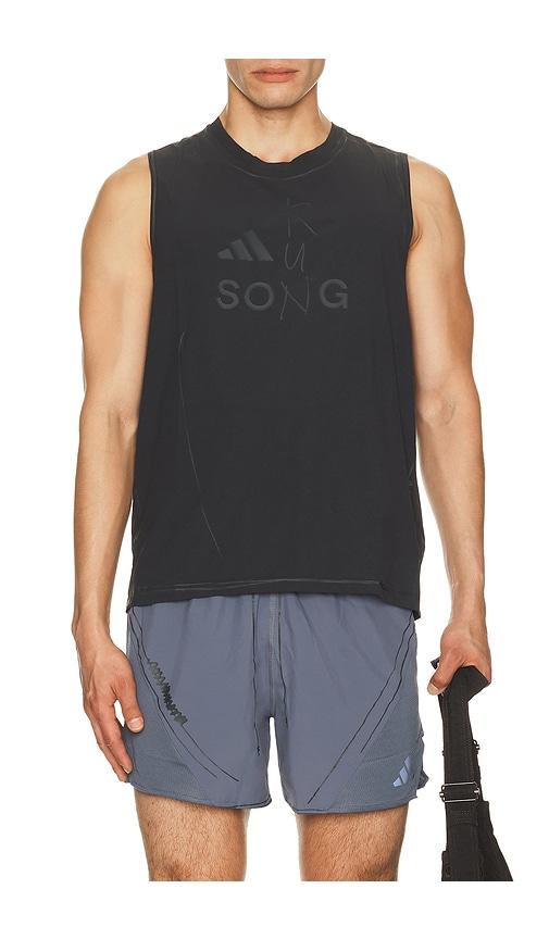 adidas by Song for the Mute Running Singlet in Black by ADIDAS BY SONG FOR THE MUTE