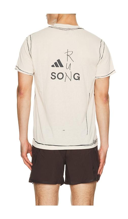 adidas by Song for the Mute Running Tee in Cream by ADIDAS BY SONG FOR THE MUTE