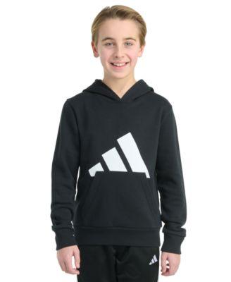 Big Boys 8-20 Long-Sleeve Essential Big Logo Fleece Pullover Hoodie by ADIDAS Big Boys 8-20 Long-Sleeve Essential Big Logo Fleece Pullover Hoodie by ADIDAS