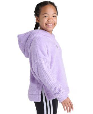 Big Girls' S-XL Long Sleeve 3-Stripes Fleece Pullover Hoodie by ADIDAS