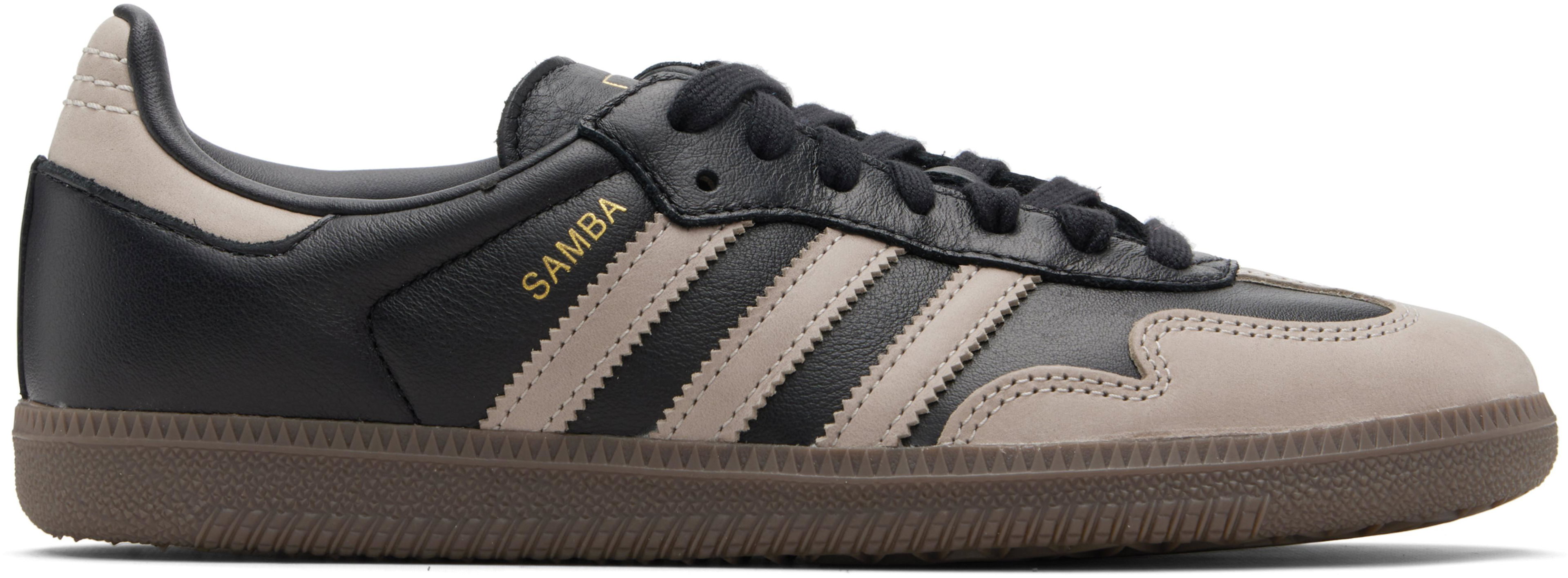 Black & Beige Samba OG Sneakers by ADIDAS