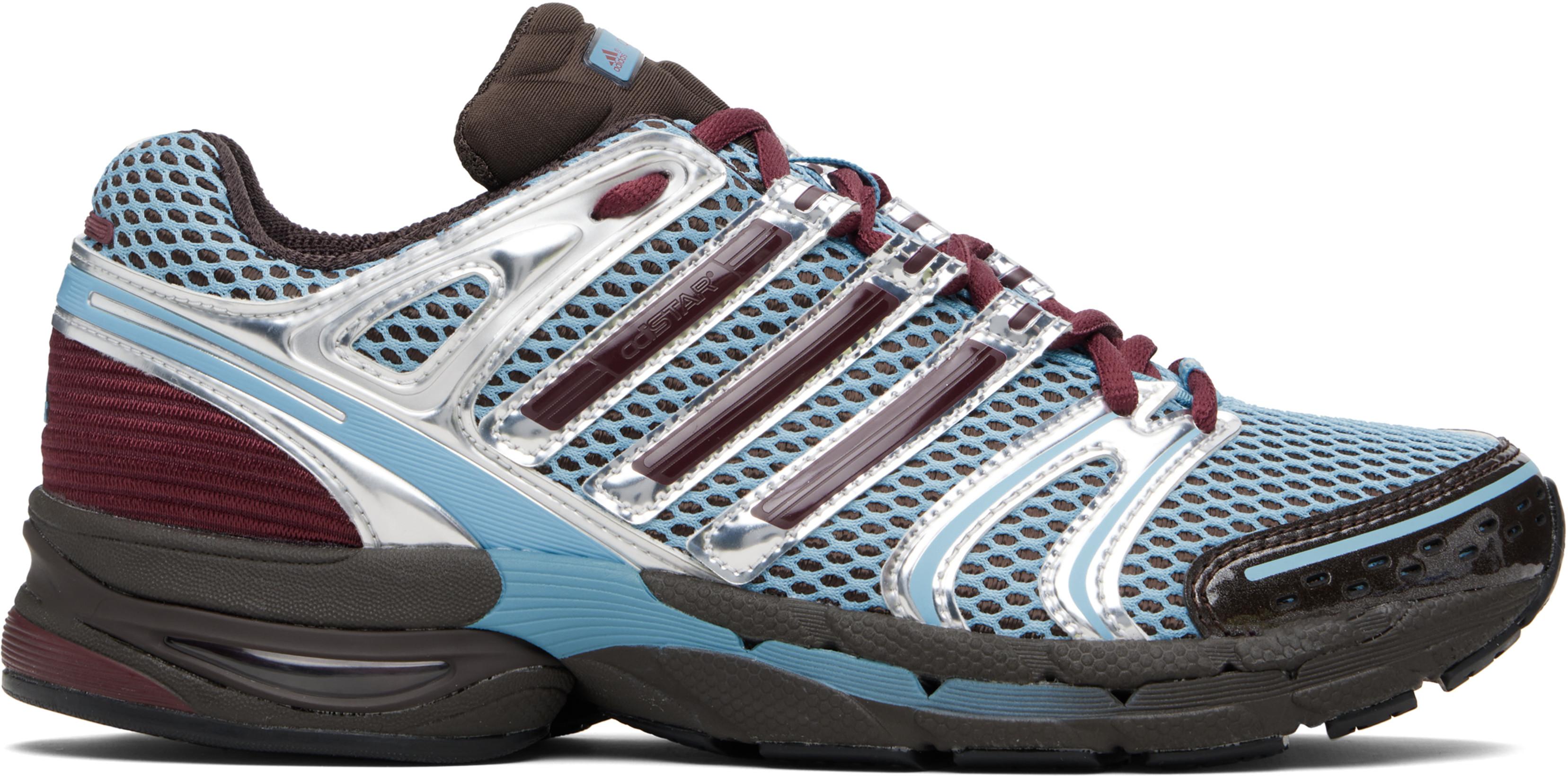 Blue & Burgundy Adistar Control 5 Sneakers by ADIDAS