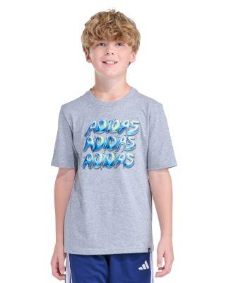 Boys' Short Sleeved Chrome Lineage Stack Tee - Big Kid by ADIDAS