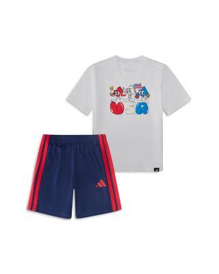 Boys' Short Sleeved Graphic Tee & 3-Stripe Shorts Set - Little Kid by ADIDAS