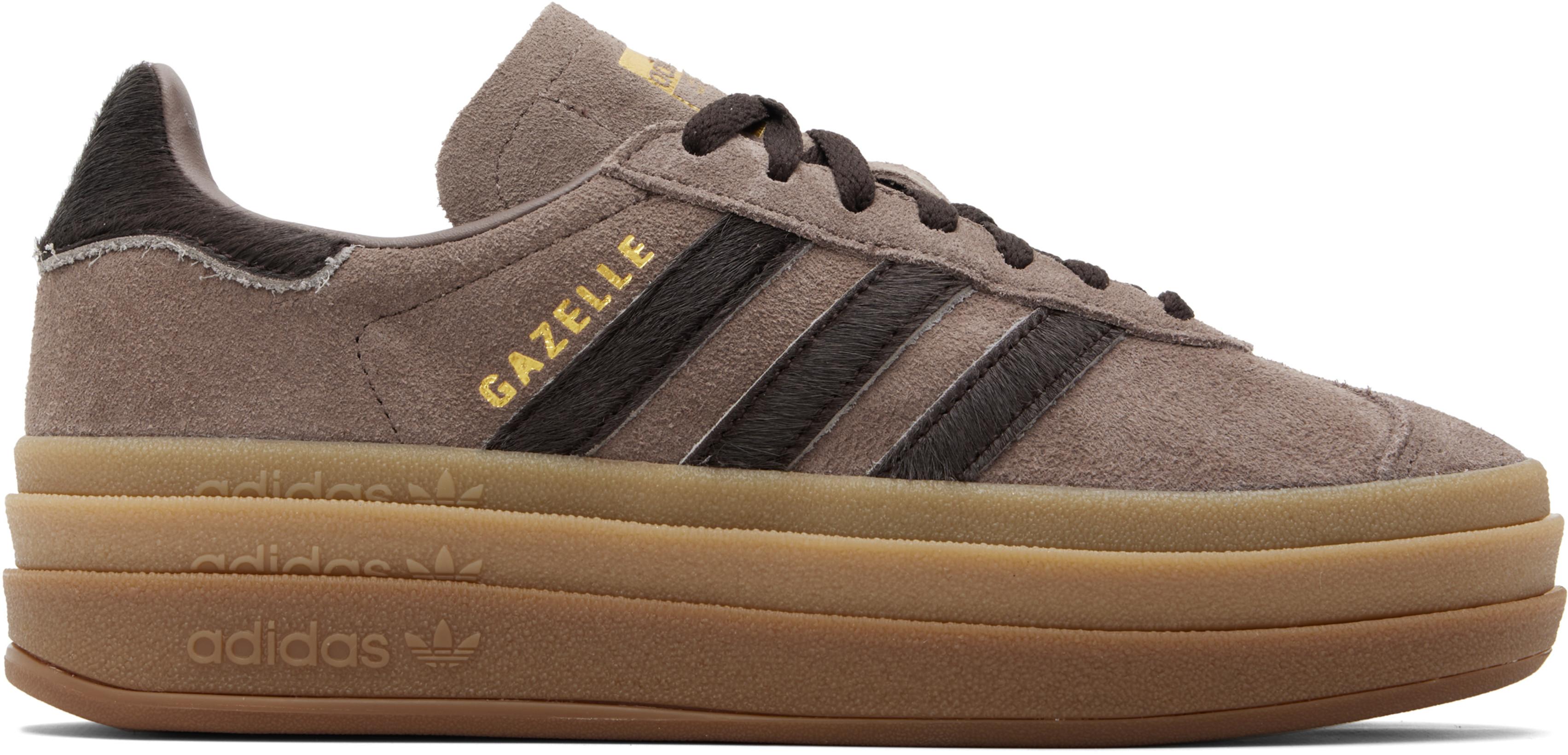 Brown Gazelle Bold Sneakers by ADIDAS